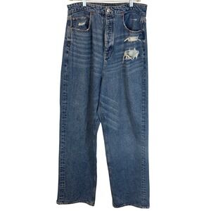 American Eagle Size 16 Regular Button Fly Super‎ High-Rise Straight Jeans